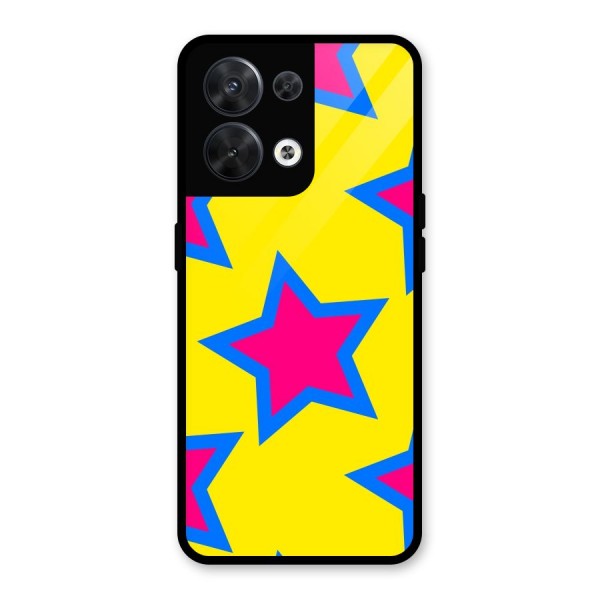 Star Pattern Glass Back Case for Oppo Reno8 5G