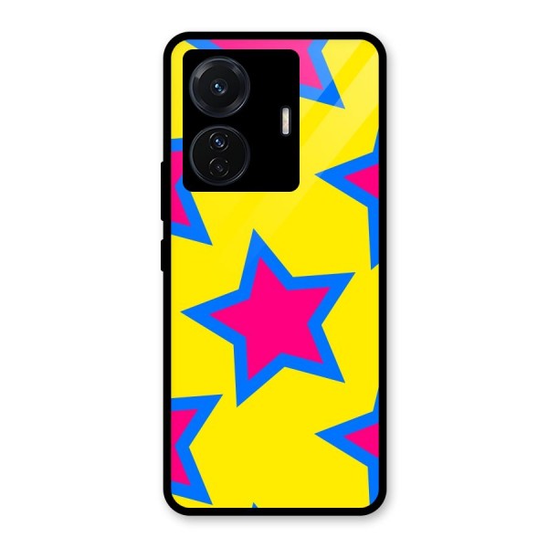 Star Pattern Glass Back Case for Vivo T1 Pro