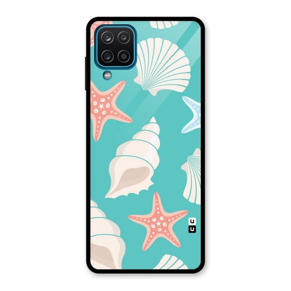 Starfish Sea Shell Glass Back Case for Galaxy A12