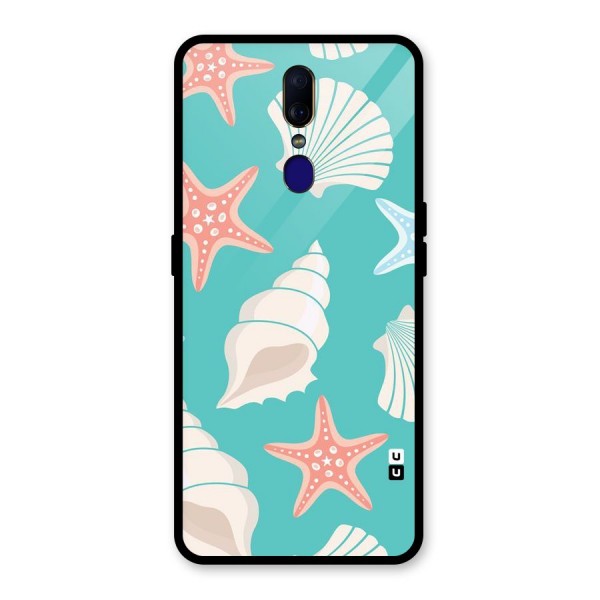 Starfish Sea Shell Glass Back Case for Oppo F11