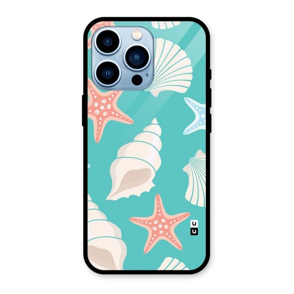 Starfish Sea Shell Glass Back Case for iPhone 13 Pro