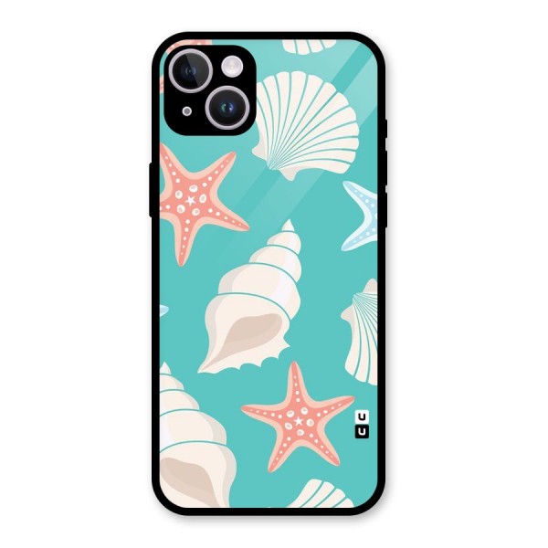 Starfish Sea Shell Glass Back Case for iPhone 14 Plus