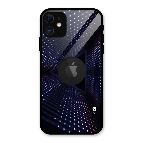 Stars Abstract Glass Back Case for iPhone 11 Logo Cut