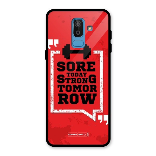 Stay Strong Glass Back Case for Galaxy J8