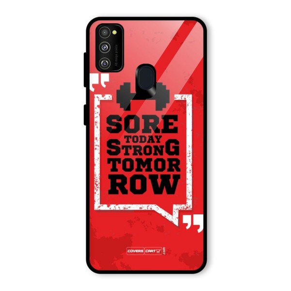 Stay Strong Glass Back Case for Galaxy M21