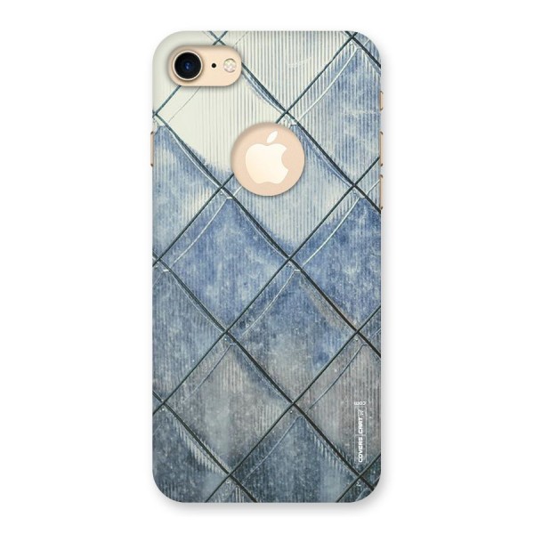 Steel Blue Pattern Back Case for iPhone 8 Logo Cut