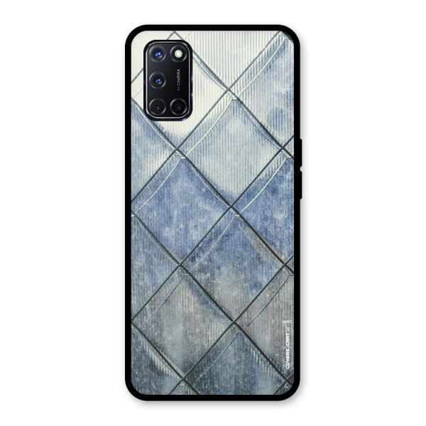 Steel Blue Pattern Glass Back Case for Oppo A52