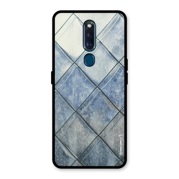 Steel Blue Pattern Glass Back Case for Oppo F11 Pro