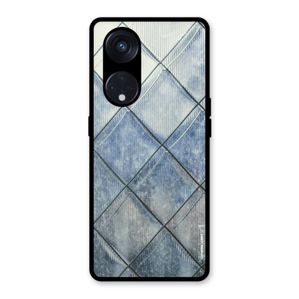 Steel Blue Pattern Glass Back Case for Reno8 T 5G