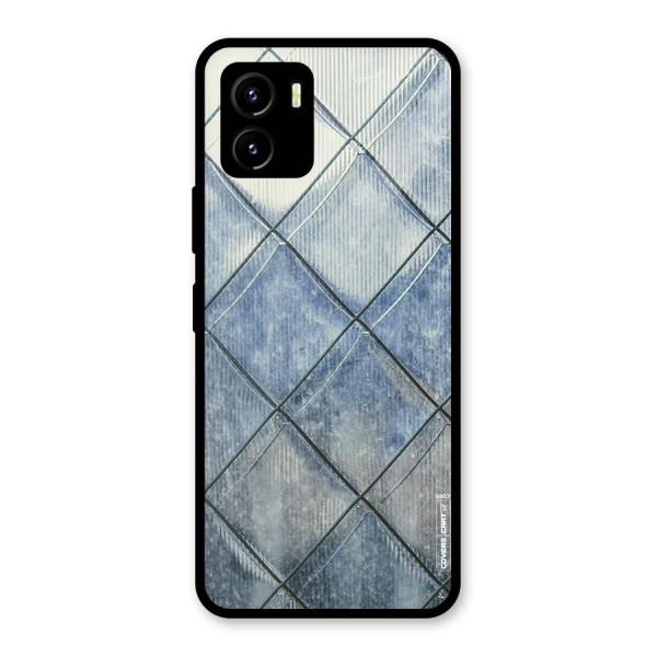 Steel Blue Pattern Glass Back Case for Vivo Y15s