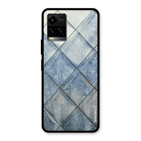 Steel Blue Pattern Glass Back Case for Vivo Y21 2021