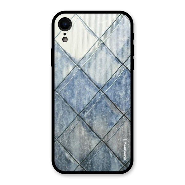 Steel Blue Pattern Glass Back Case for XR