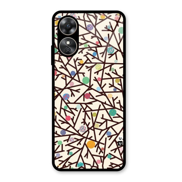 Stem Pattern Glass Back Case for Oppo A17