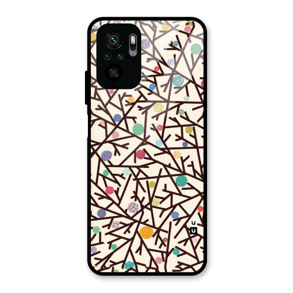 Stem Pattern Glass Back Case for Redmi Note 10