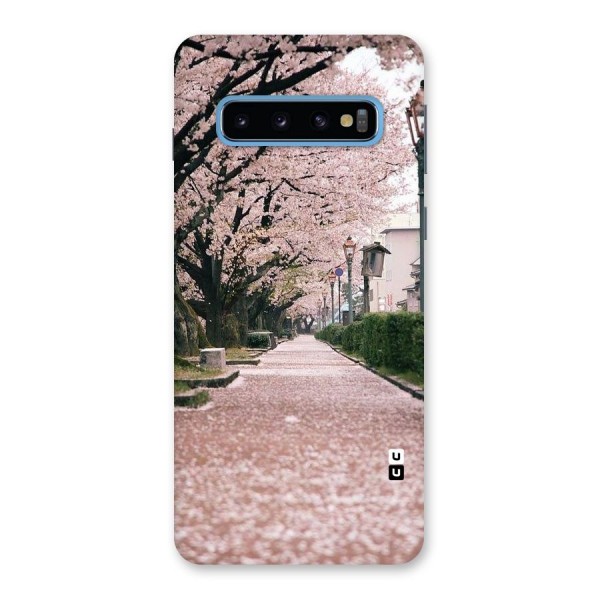 Street In Pink Flowers Back Case for Galaxy S10