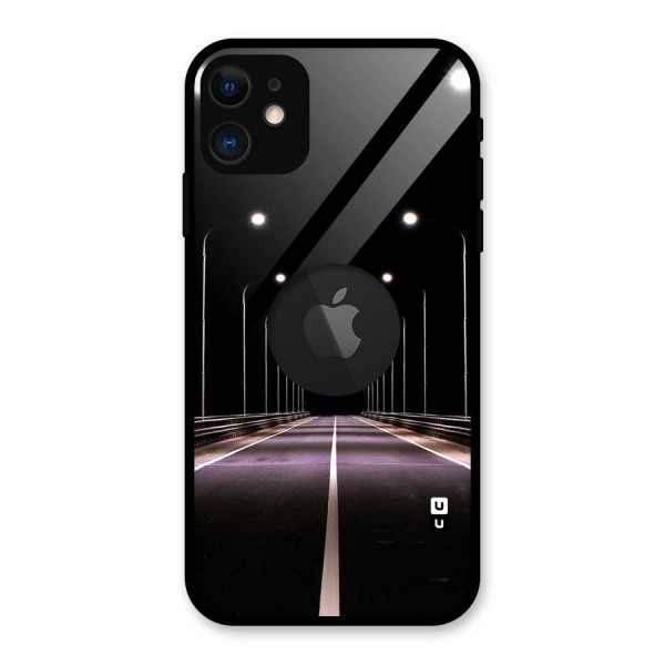 Street Light Glass Back Case for iPhone 11 Logo Cut