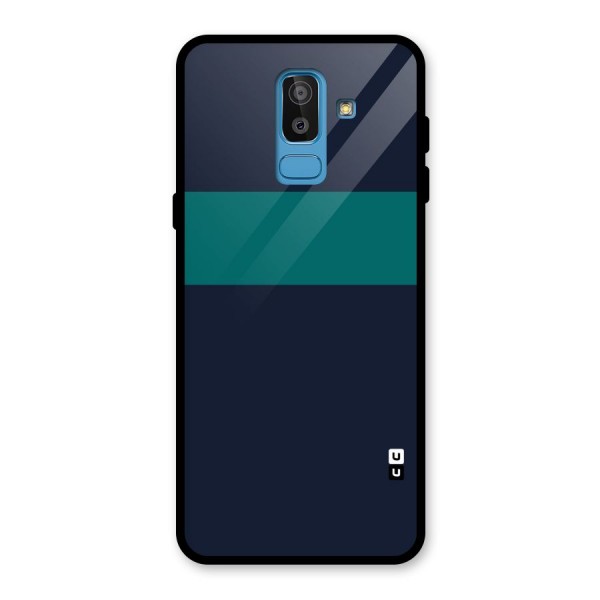 Stripe Block Glass Back Case for Galaxy J8