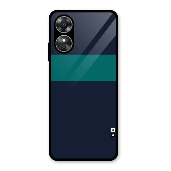 Stripe Block Glass Back Case for Oppo A17