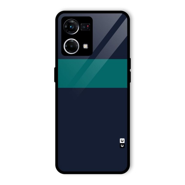 Stripe Block Glass Back Case for Oppo F21s Pro 4G