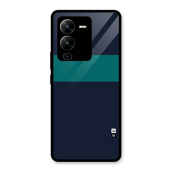 Stripe Block Glass Back Case for Vivo V25 Pro