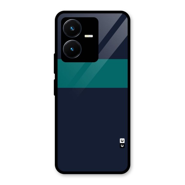 Stripe Block Glass Back Case for Vivo Y22