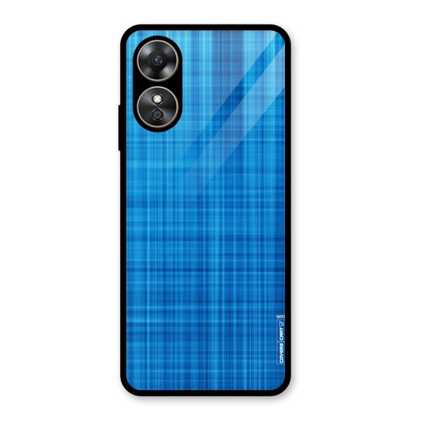 Stripe Blue Abstract Glass Back Case for Oppo A17