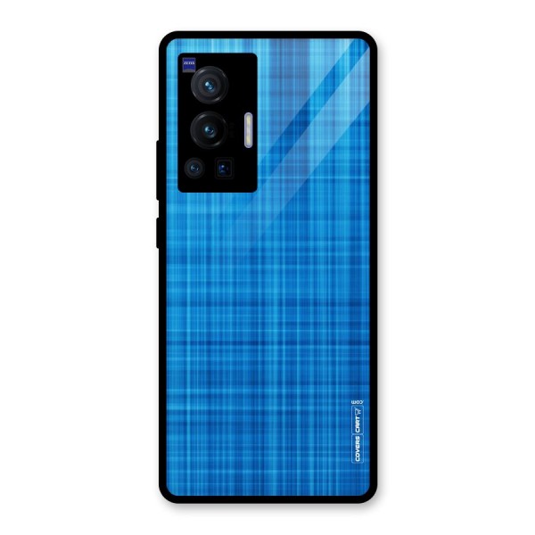 Stripe Blue Abstract Glass Back Case for Vivo X70 Pro