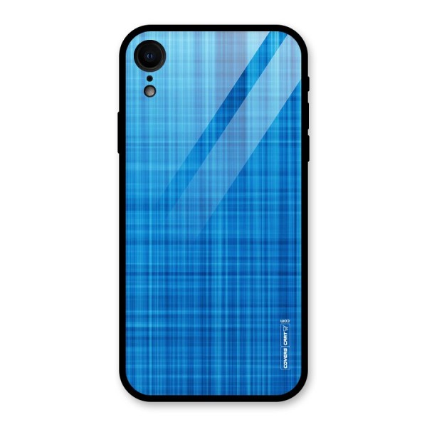 Stripe Blue Abstract Glass Back Case for XR