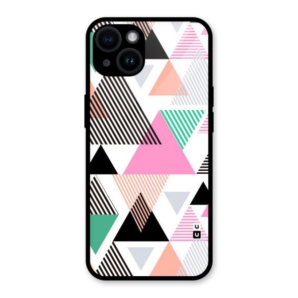 Stripes Abstract Colors Glass Back Case for iPhone 14