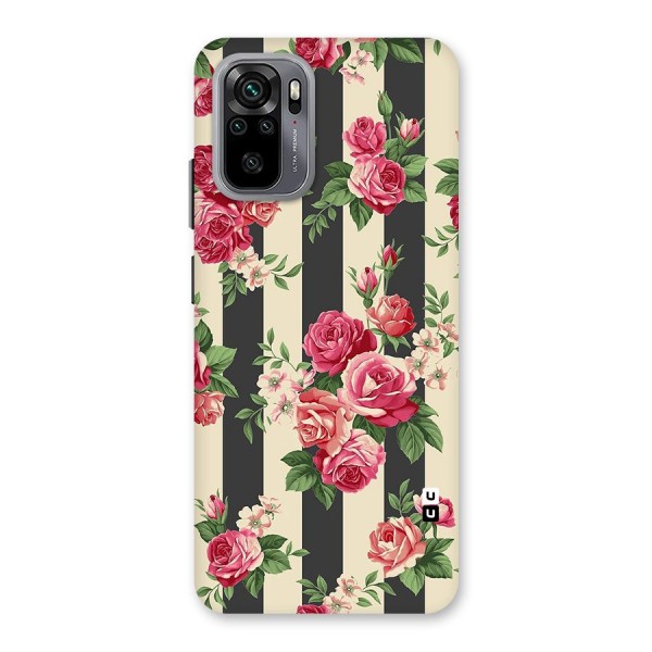 Stripes And Floral Back Case for Redmi Note 10