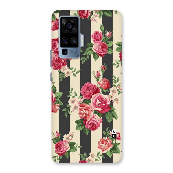 Stripes And Floral Back Case for Vivo X50 Pro