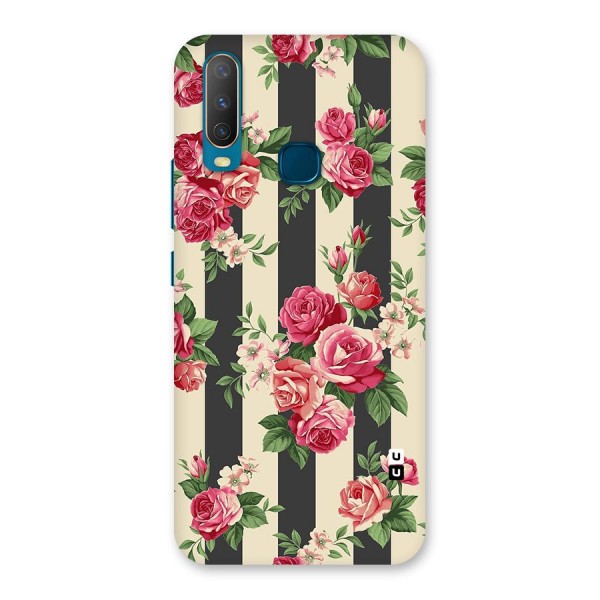 Stripes And Floral Back Case for Vivo Y17