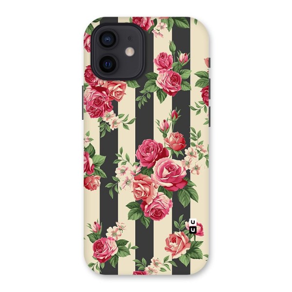 Stripes And Floral Back Case for iPhone 12