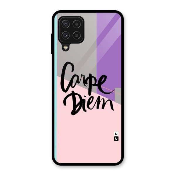 Stripes Black Diem Glass Back Case for Galaxy A22 4G