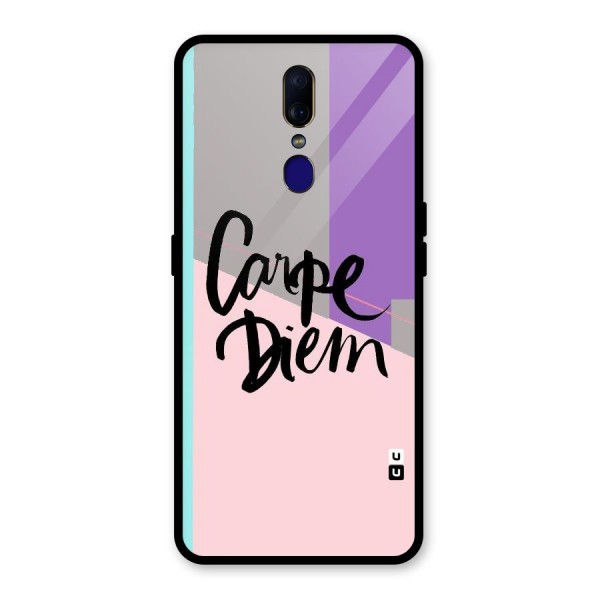 Stripes Black Diem Glass Back Case for Oppo F11