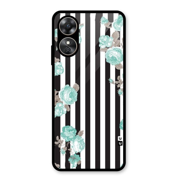 Stripes Bloom Glass Back Case for Oppo A17