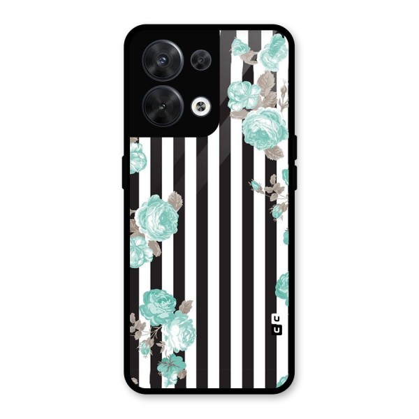 Stripes Bloom Glass Back Case for Oppo Reno8 5G