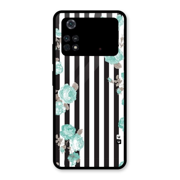 Stripes Bloom Glass Back Case for Poco M4 Pro 4G