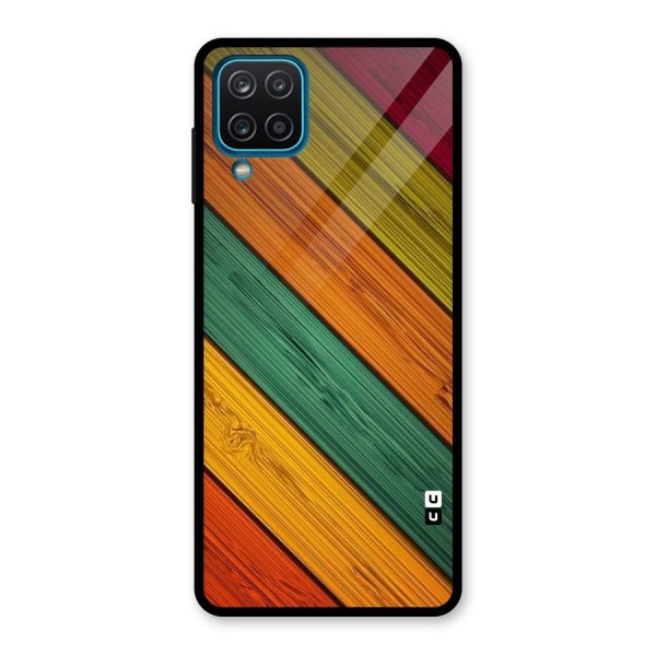 Stripes Classic Design Glass Back Case for Galaxy A12