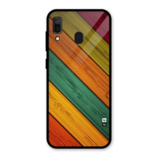 Stripes Classic Design Glass Back Case for Galaxy A30