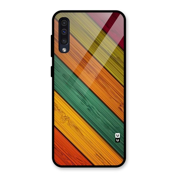 Stripes Classic Design Glass Back Case for Galaxy A50