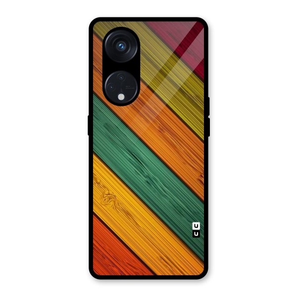 Stripes Classic Design Glass Back Case for Reno8 T 5G