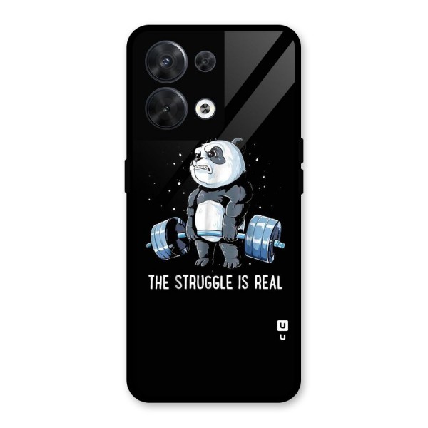 Struggle in Real Glass Back Case for Oppo Reno8 5G