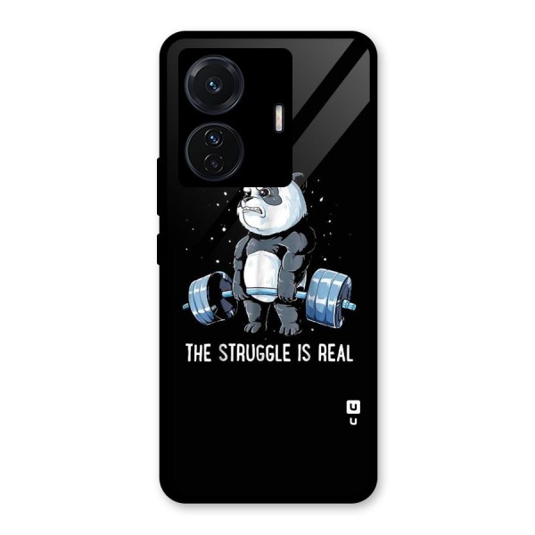 Struggle is Real Glass Back Case for Vivo T1 Pro