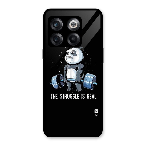 Struggle is Real Panda Glass Back Case for OnePlus 10T