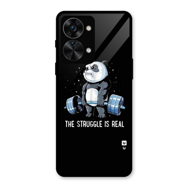 Struggle is Real Panda Glass Back Case for OnePlus Nord 2T