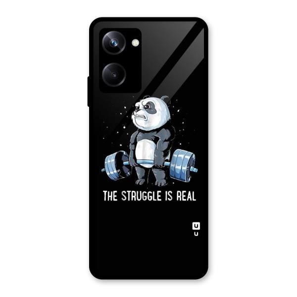 Struggle is Real Panda Glass Back Case for Realme 10 Pro