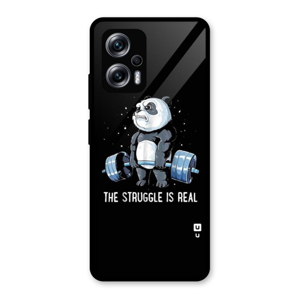 Struggle is Real Panda Glass Back Case for Redmi K50i