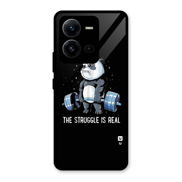 Struggle is Real Panda Glass Back Case for Vivo V25