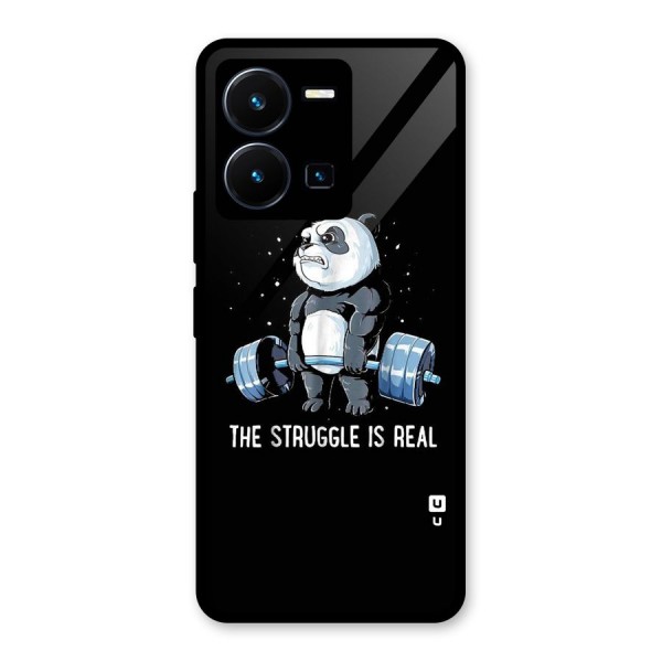 Struggle is Real Panda Glass Back Case for Vivo Y35